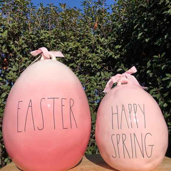 Rae Dunn “HAPPY SPRING” pink medium size egg - Picture 2 of 3